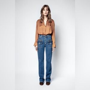 Zadig & Voltaire jeans eyes vintage 70's inspired high straight waist sz 26